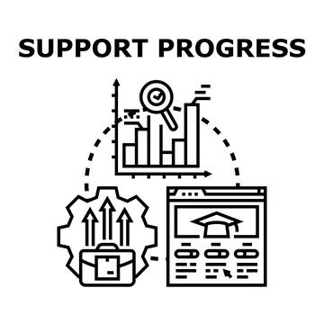Supporting business and education progress development concept イラスト素材