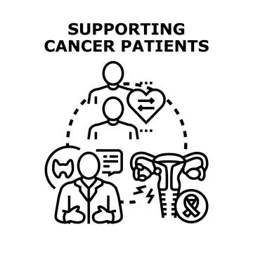 Supporting cancer patients vector concept illustration Stock Illustration
