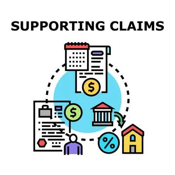Supporting claims concept for financial security and home loan Stock Illustration
