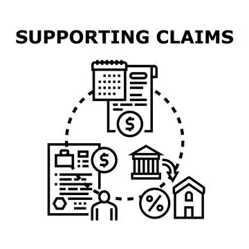 Supporting claims concept for financial security and home loan Stock Illustration