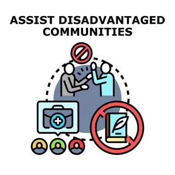 Supporting communities addressing social problems and inequality Stock Illustration