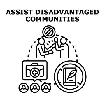 Supporting communities addressing social problems and inequality Stock Illustration