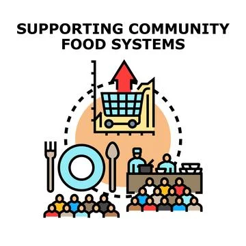 Supporting community food systems and food security Stock Illustration