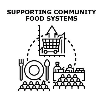 Supporting community food systems and food security Stock Illustration