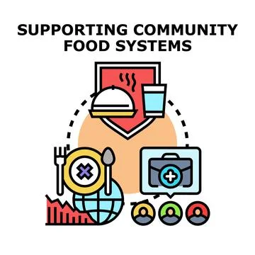 Supporting community food systems protecting global food security Stock Illustration