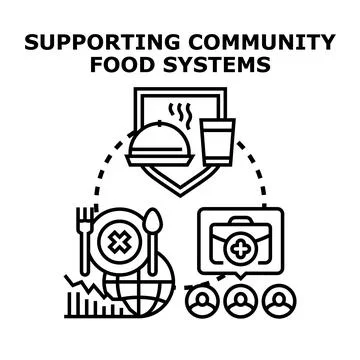 Supporting community food systems protecting global food security Stock Illustration