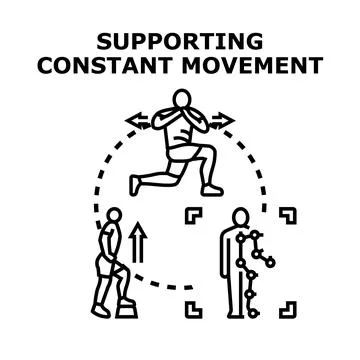 Supporting constant physical movement and body health Illustration