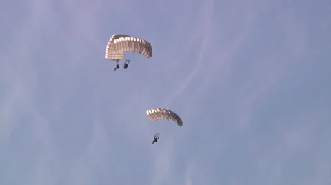 Supporting D-Day Anniversary parachuting from C-130 Hercules Stock Footage 39778074
