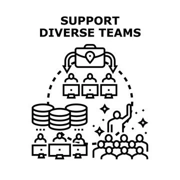 Supporting diverse teams concept vector illustration Stock Illustration