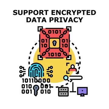 Supporting encrypted data privacy and cybersecurity measures 스톡 일러스트