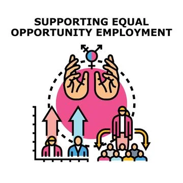 Supporting equal opportunity and career inclusion icon Stock Illustration
