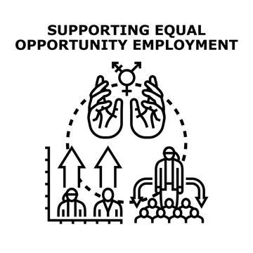 Supporting equal opportunity and career inclusion icon Stock Illustration