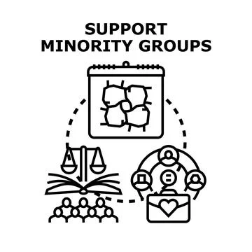 Supporting equity and diversity for minority groups Stock Illustration