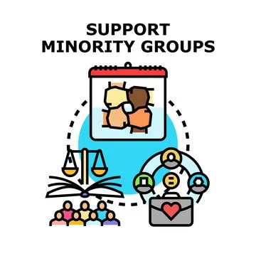 Supporting equity and diversity for minority groups Stock Illustration