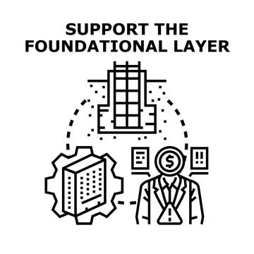 Supporting foundational layer for business development and success Stock Illustration