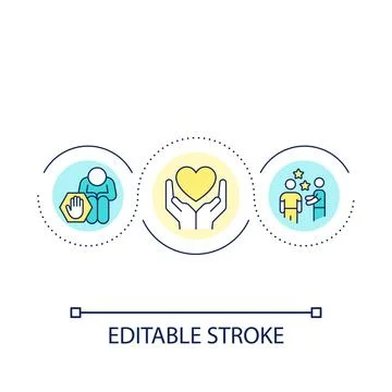 Supporting friend with problems loop concept icon 库存插图