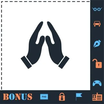 Supporting hands icon flat Stock Illustration