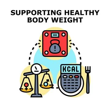 Supporting healthy body weight achieving fitness goals Ilustración de archivo
