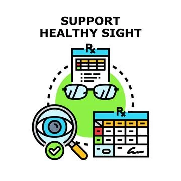Supporting healthy sight and vision care concept Stock Illustration