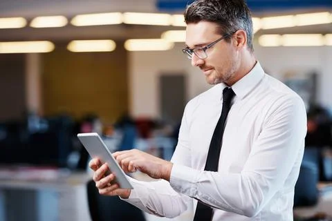 Supporting his work tasks with wireless technology Stock Photos