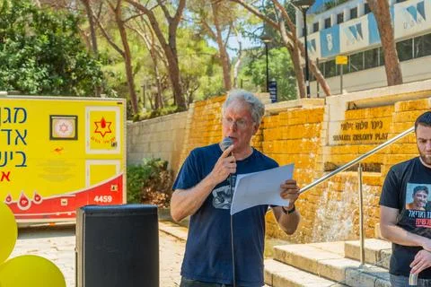 Supporting the hostages, Technion, Haifa Stock Photos