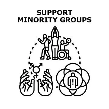Supporting minority groups and social diversity concept Stock Illustration