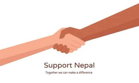 Supporting Nepal hand concept. Gesture, sign of help, support and hope logo. Stock-Illustration