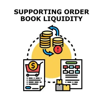 Supporting order book liquidity concept vector illustration Stock Illustration