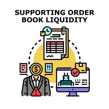Supporting order book liquidity concept for financial trading Stock Illustration