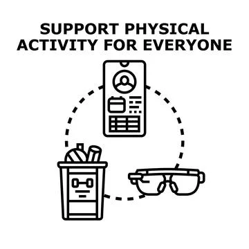 Supporting physical activity lifestyle with digital tools and gear Ilustración de archivo