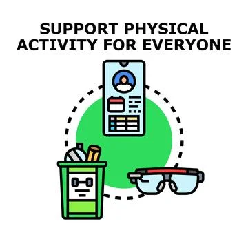 Supporting physical activity lifestyle with digital tools and gear Ilustración de archivo