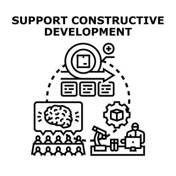 Supporting product creation and innovative project development Stock Illustration
