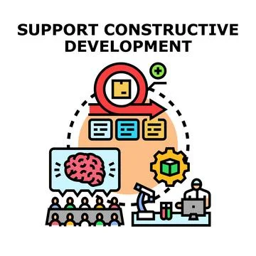 Supporting product creation and innovative project development Stock Illustration