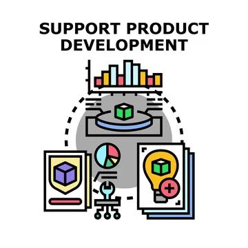 Supporting product development process and innovation concept Stock Illustration