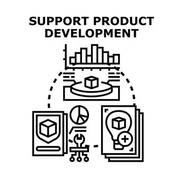 Supporting product development process and innovation concept Stock Illustration