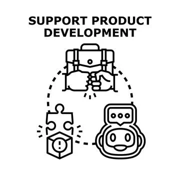 Supporting product development with teamwork and artificial intelligence Stock Illustration