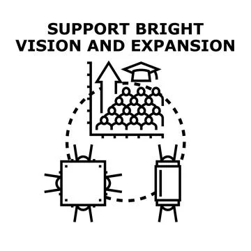Supporting progress with bright vision and business expansion Stock Illustration