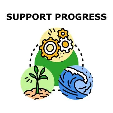 Supporting progress with environmental and technological development Stock Illustration