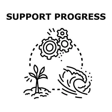 Supporting progress with environmental and technological development Stock Illustration