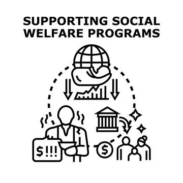 Supporting social welfare programs concept vector illustration Stock Illustration