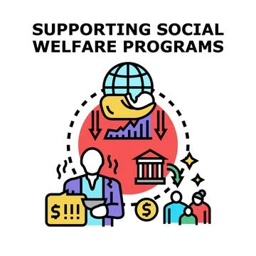 Supporting social welfare programs concept vector illustration Illustrazione stock