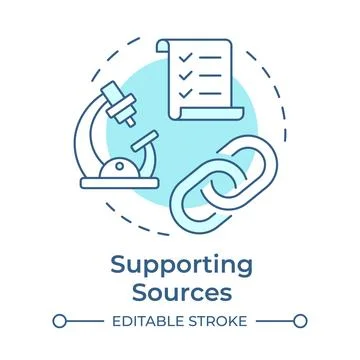 Supporting sources soft blue concept icon イラスト素材