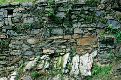 Supporting stone wall Stock Photos