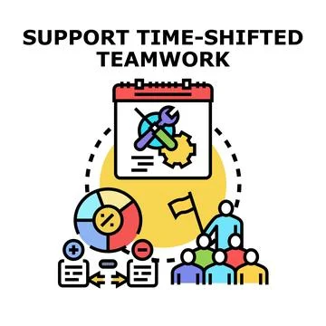 Supporting time shifted teamwork and remote project collaboration Ilustración de archivo