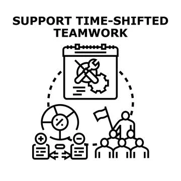 Supporting time shifted teamwork and remote project collaboration Ilustración de archivo