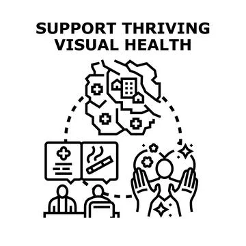 Supporting visual health and quality of life concept Stock Illustration