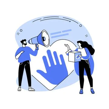 Supporting volunteering abstract concept vector illustration. Stock Illustration