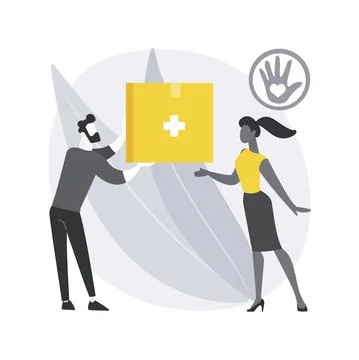 Supporting volunteering abstract concept vector illustration. Stock Illustration