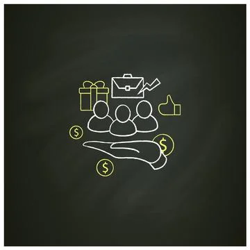Supporting workers chalk icon Stock Illustration