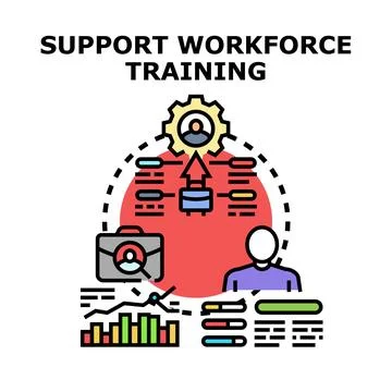 Supporting workforce training and professional development program Stock Illustration